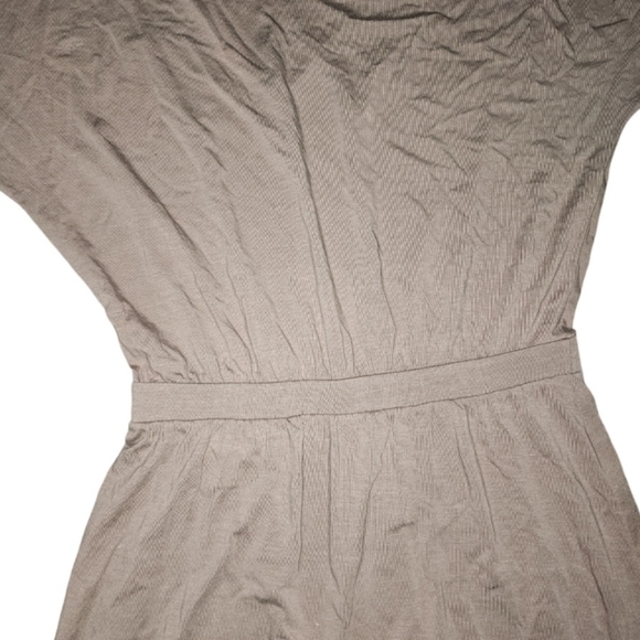 Garnet Hill Maxi Dress Brown Medium Tencel Minimalist Lagenlook Neutral Dolman - Picture 6 of 10